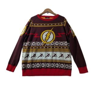 The Flash DC Comics Ugly Christmas Sweater Fun.com Adult Unisex XL